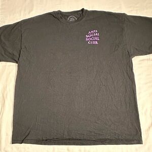 Anti Social Social Club Black Tee with Purple Logo